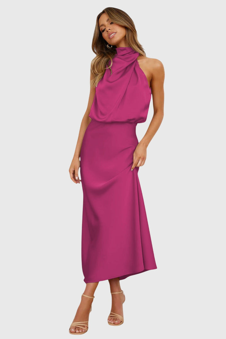 Ava | Satin Halter Dress