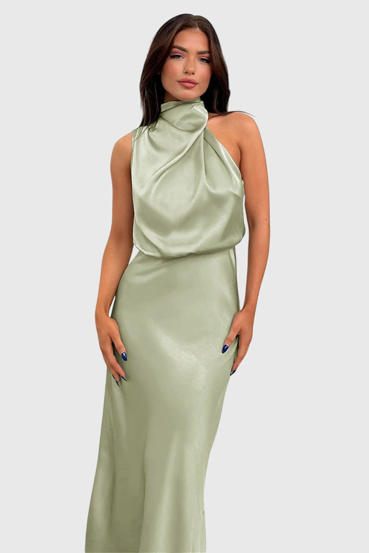 Ava | Satin Halter Dress