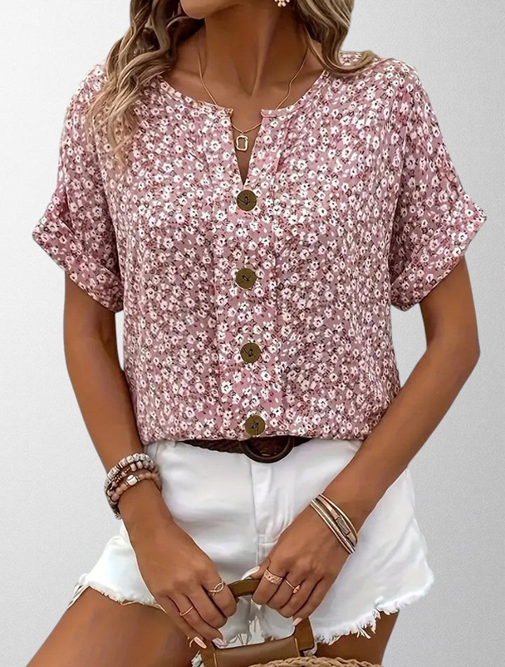 Olivia | Floral Button Blouse