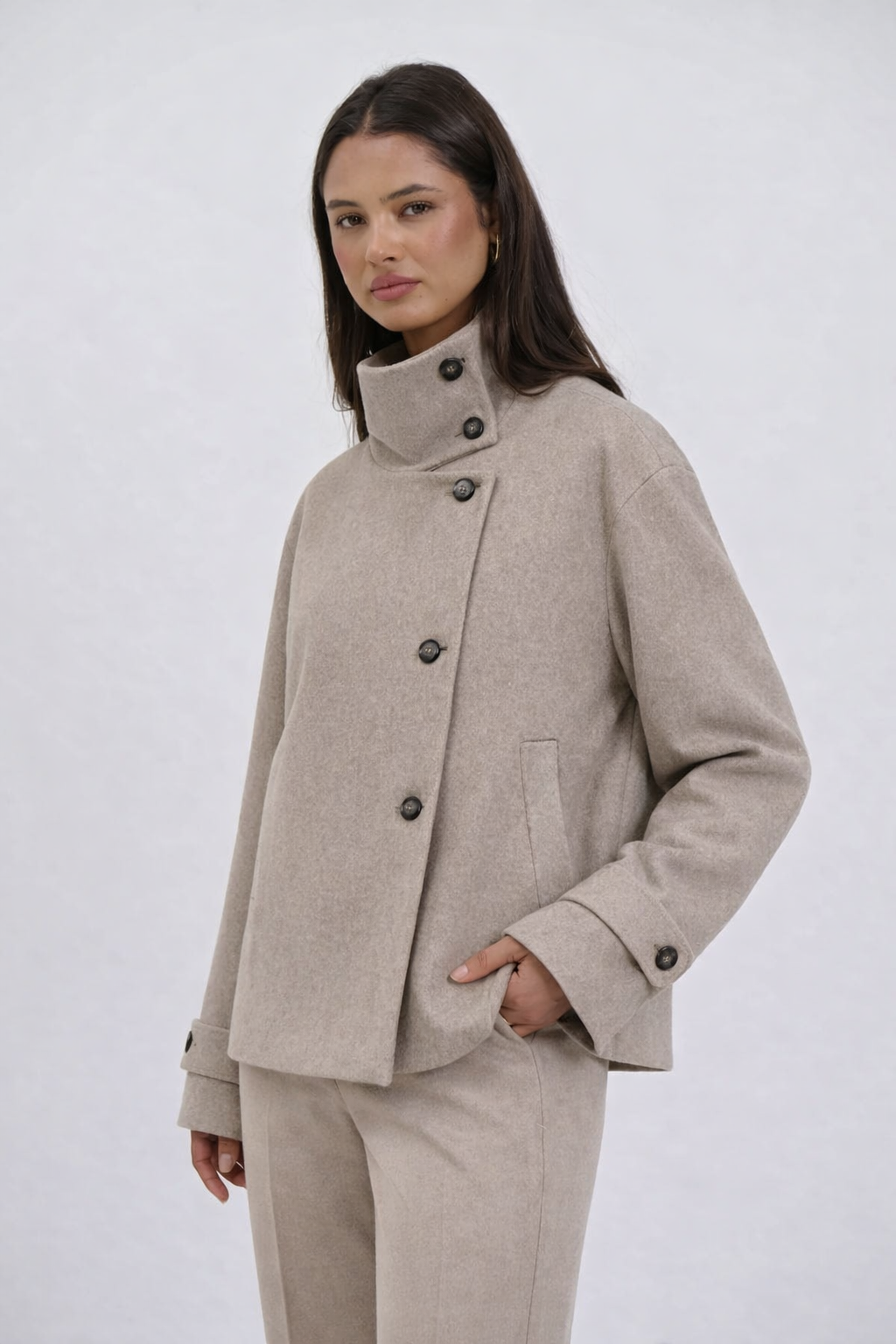 Kate | Wool Coat with High Collar