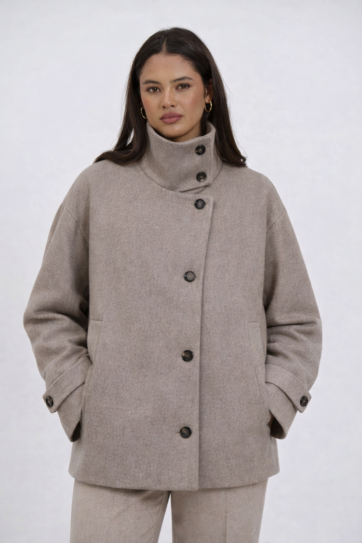 Kate | Wool Coat with High Collar