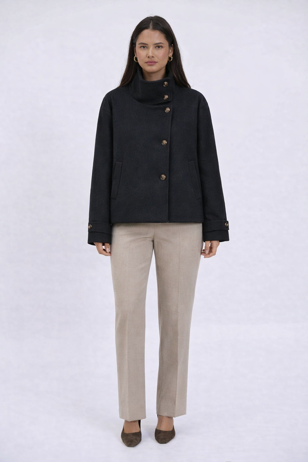 Kate | Wool Coat with High Collar
