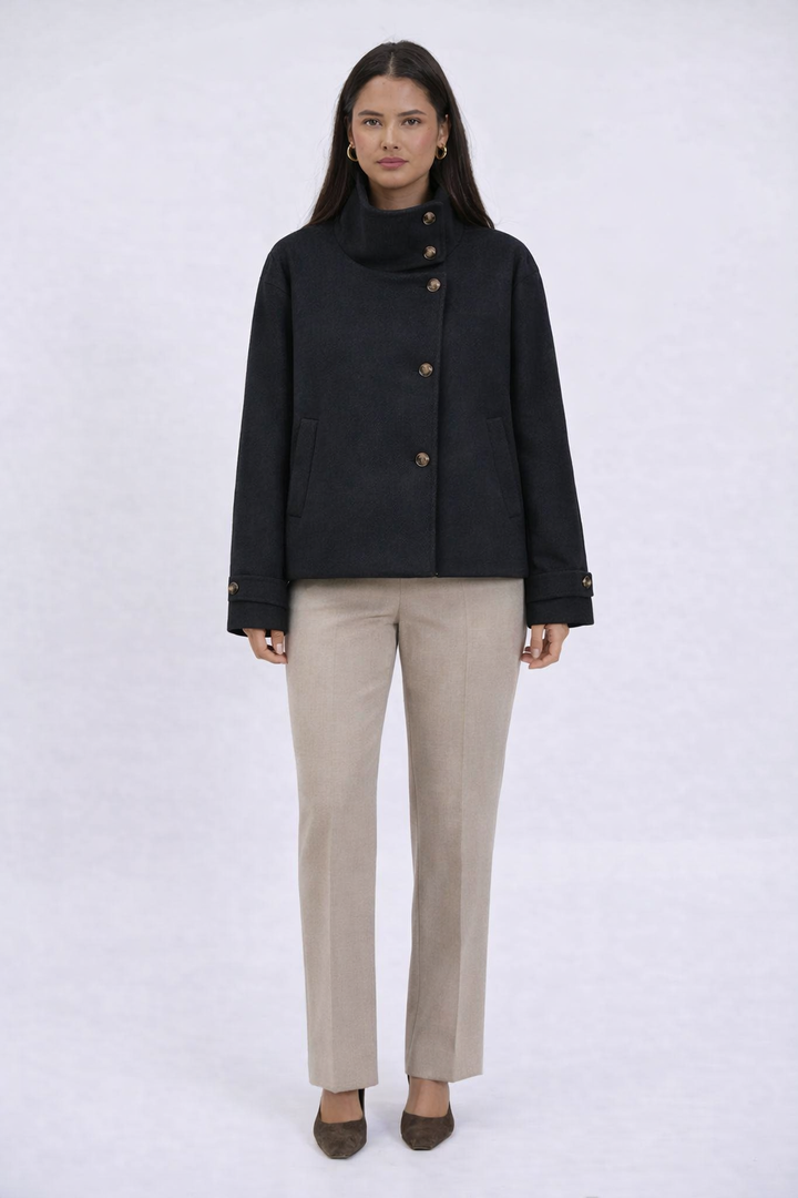 Kate | Wool Coat with High Collar