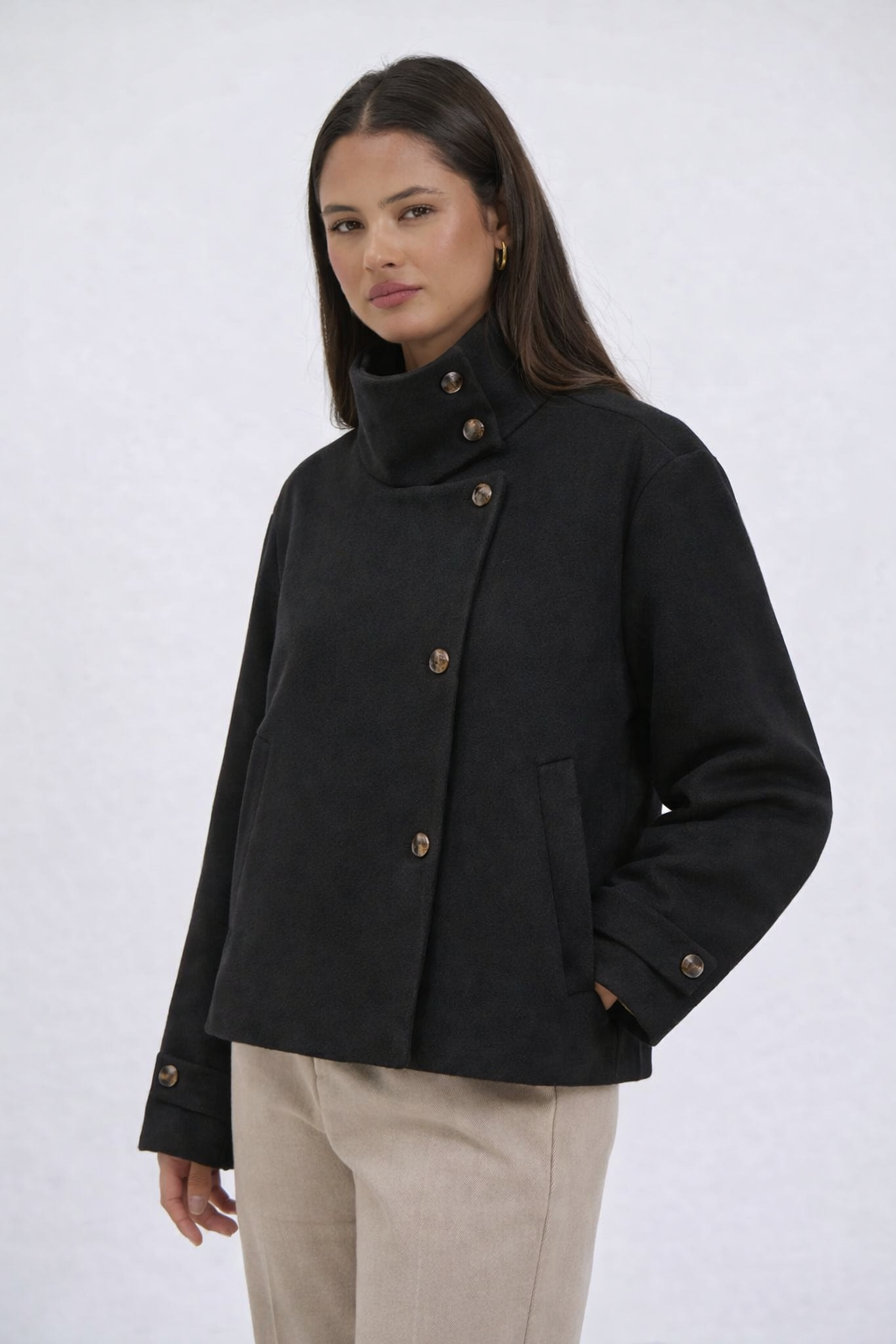 Kate | Wool Coat with High Collar