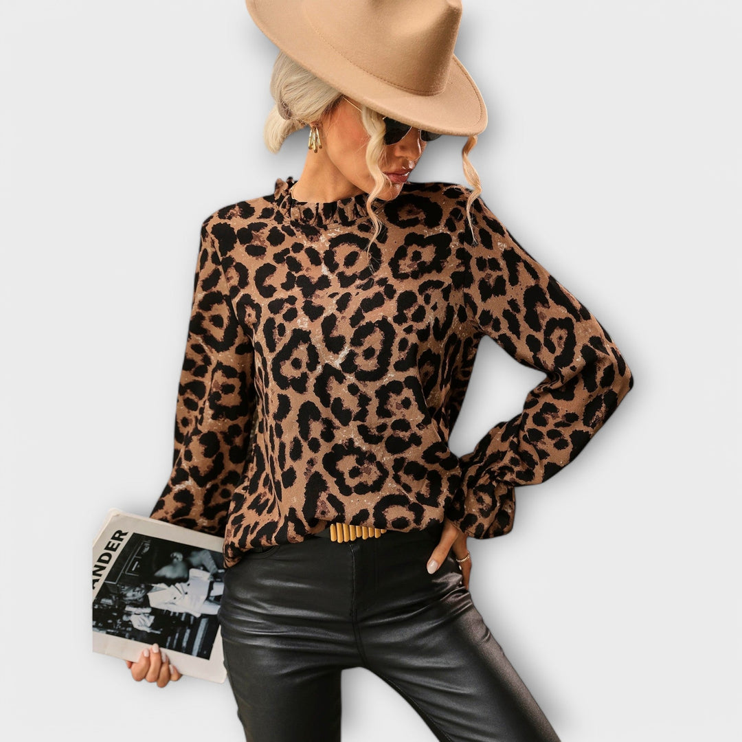 Kayla | Leopard Collar Blouse