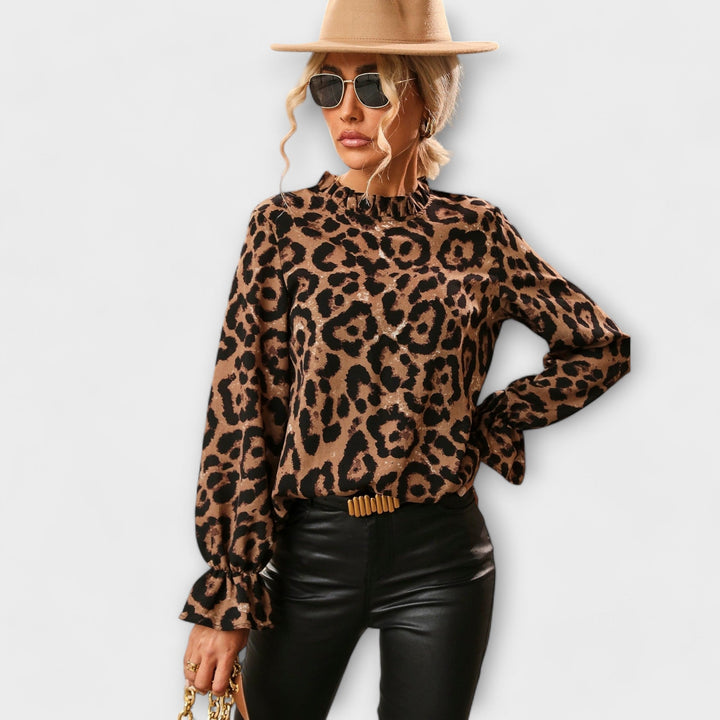 Kayla | Leopard Collar Blouse