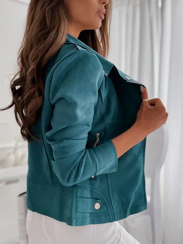 AURELIA | FAUX SUEDE MOTO JACKET