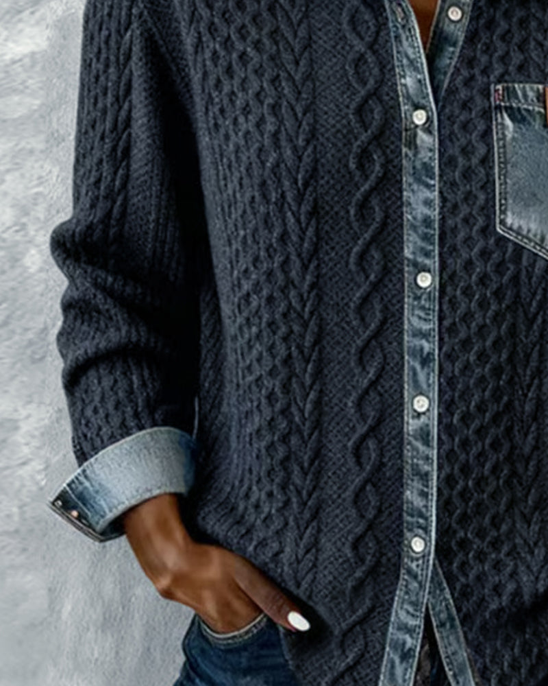 Madison | Denim Patchwork Top