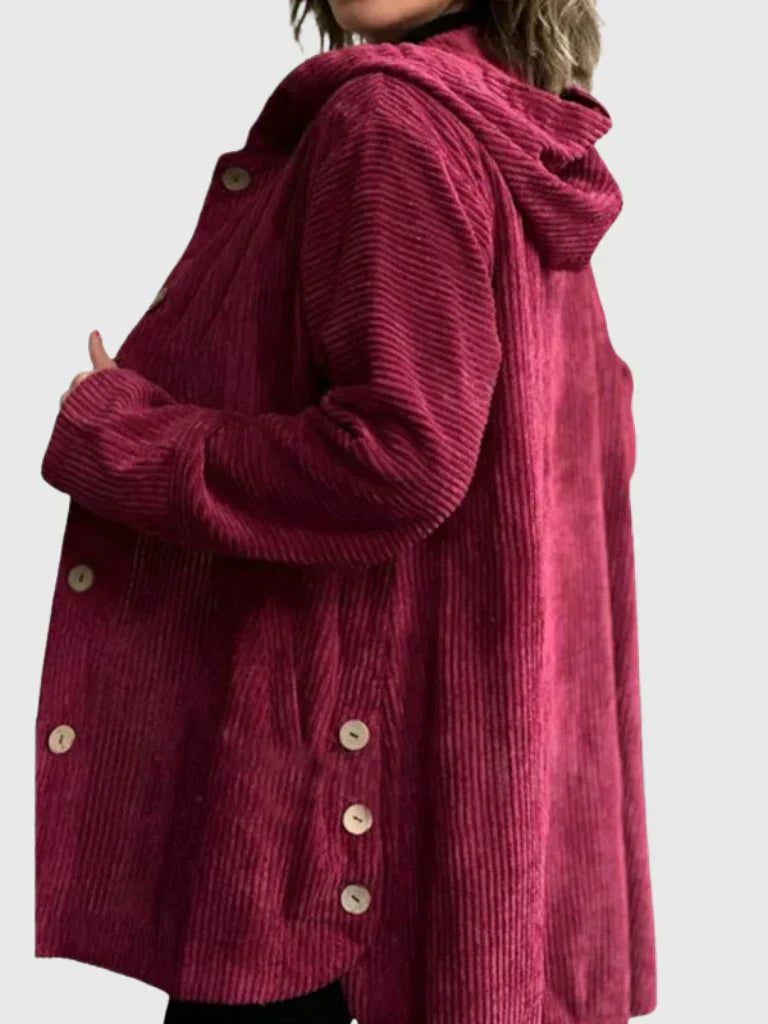 Claudine | Corduroy Hooded Jacket