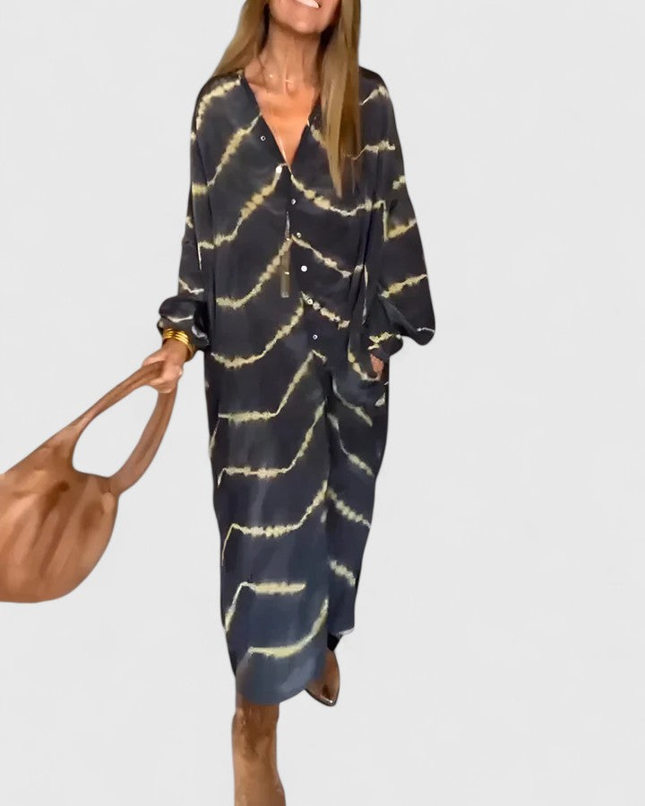 Amelie | Boho Striped Maxi Dress