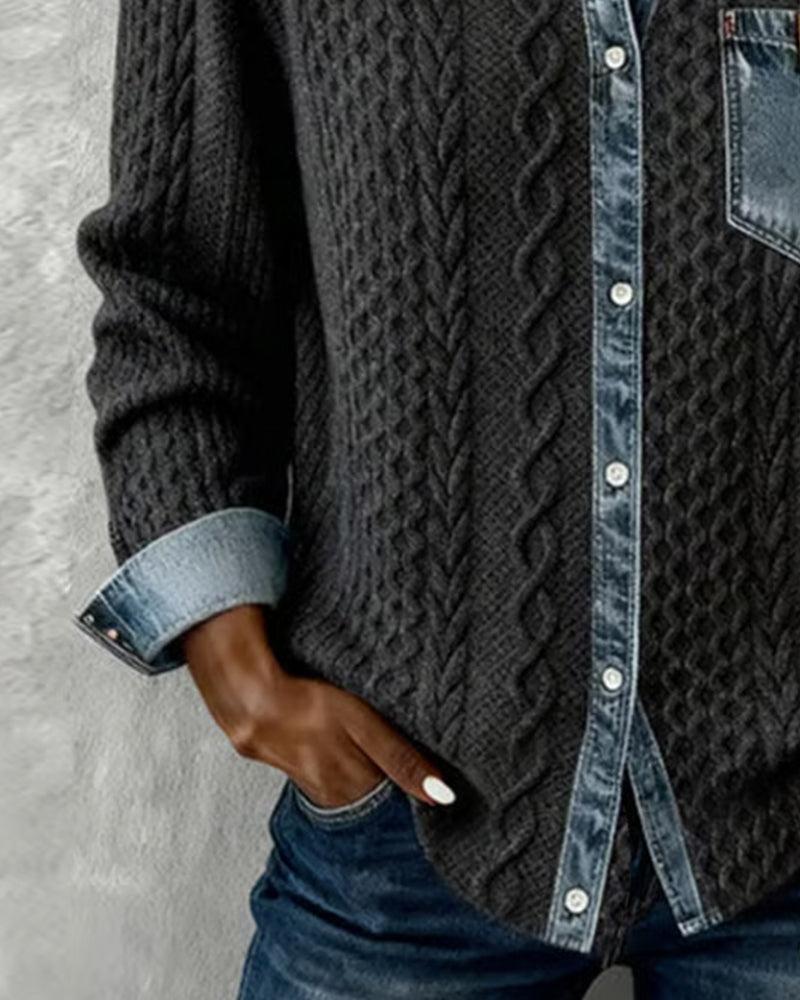 Madison | Denim Patchwork Top