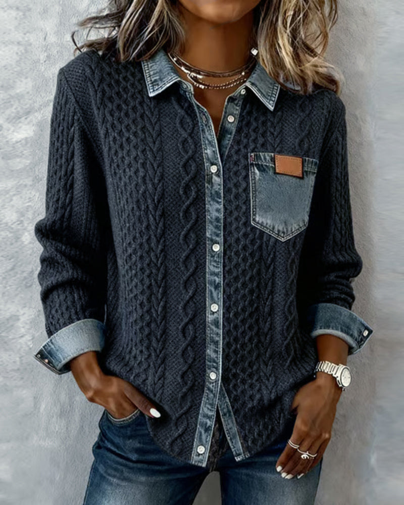 Madison | Denim Patchwork Top