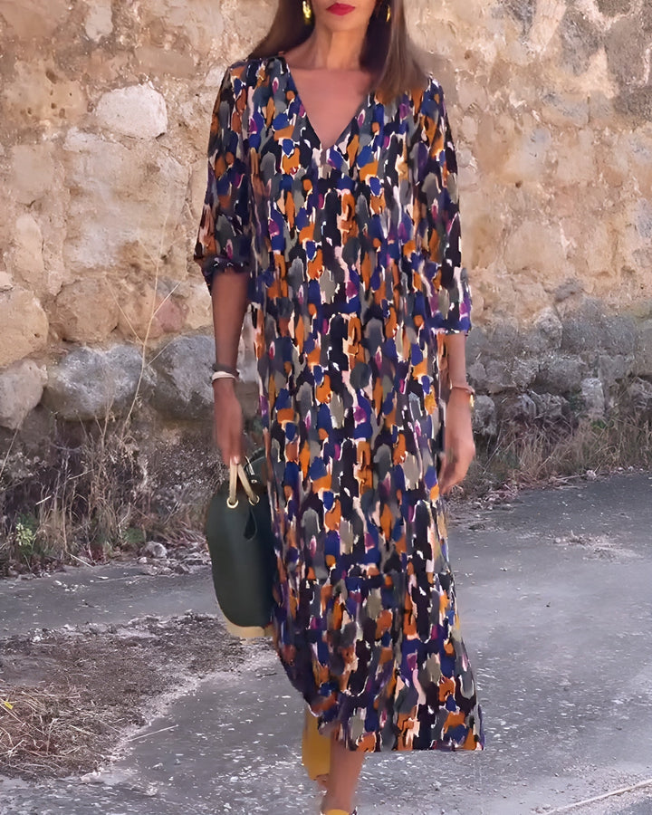 Nathalie | Retro Print Dress