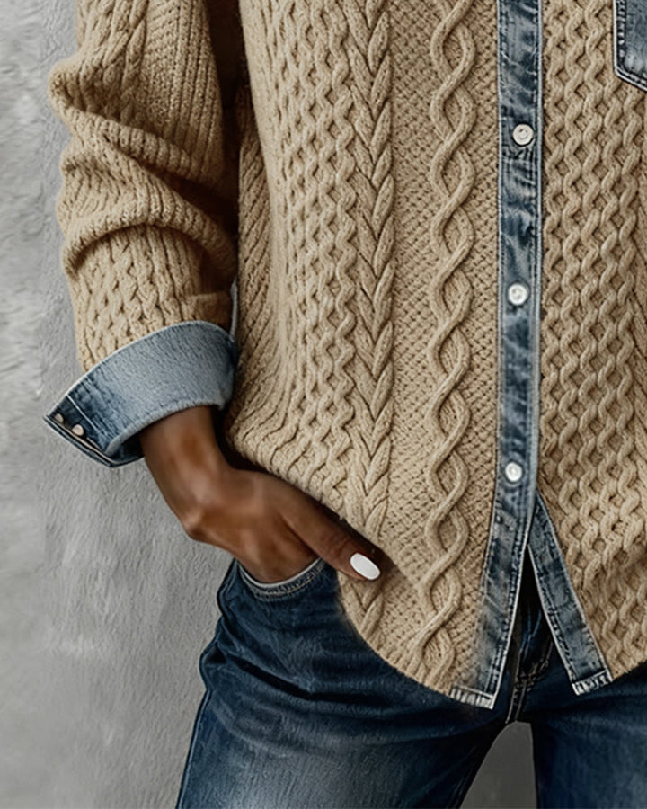 Madison | Denim Patchwork Top