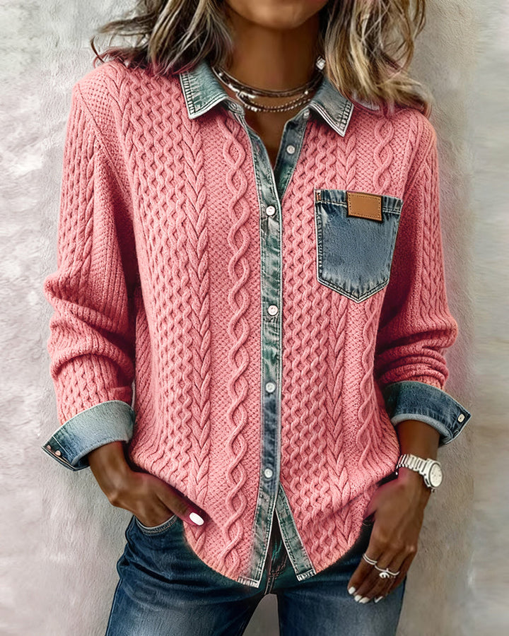 Madison | Denim Patchwork Top