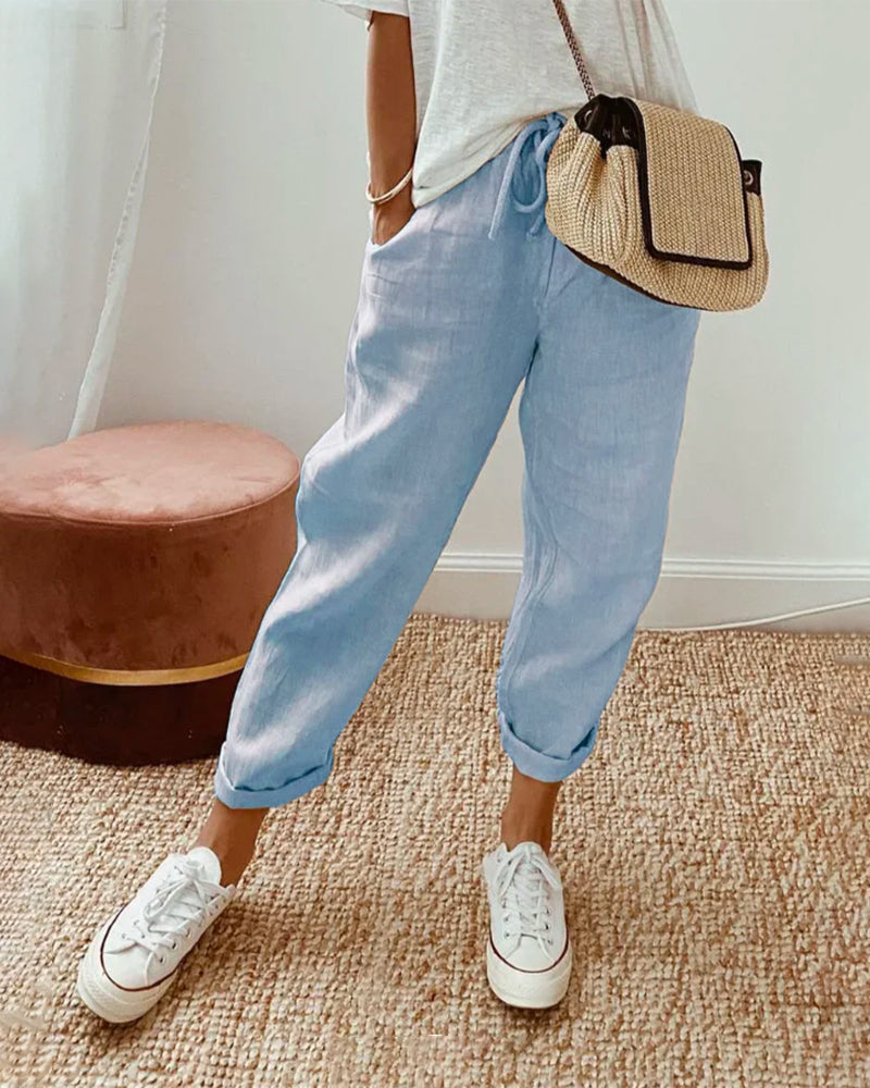 Harper | Drawstring Straight Leg Pants