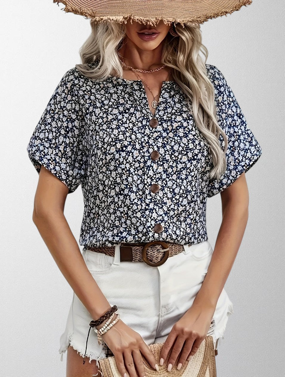 Olivia | Floral Button Blouse