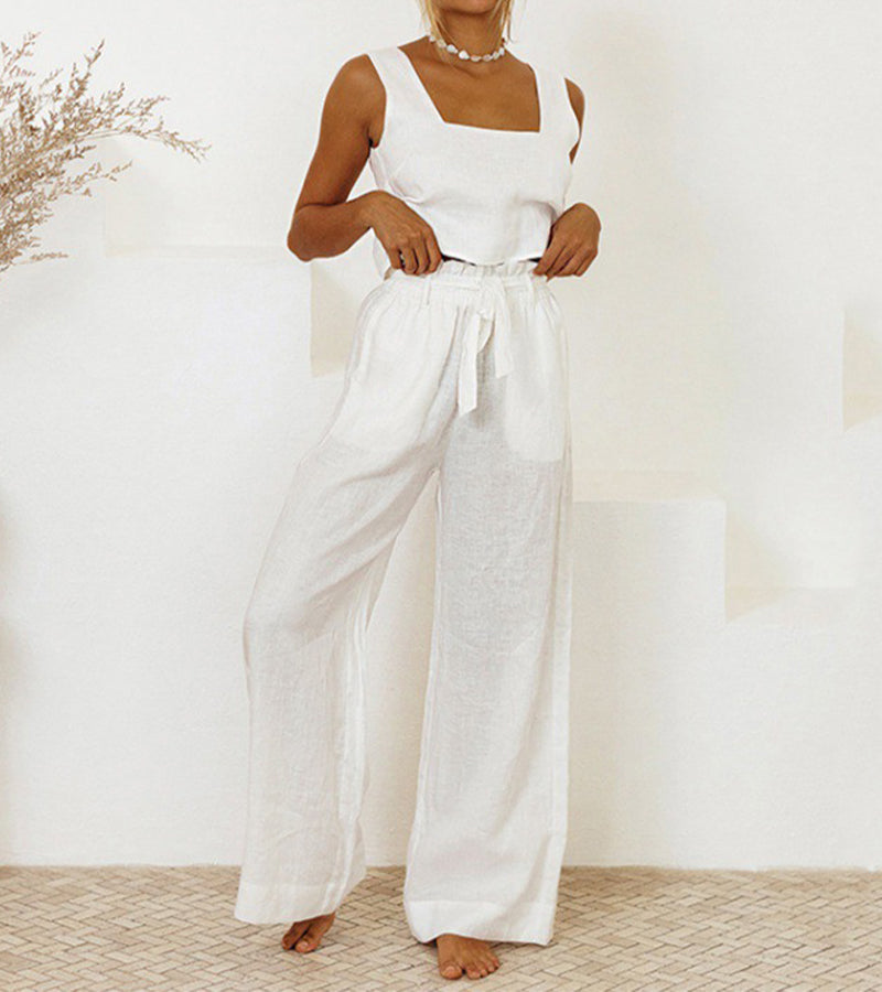Megan | Top & Wide Leg Trouser Set