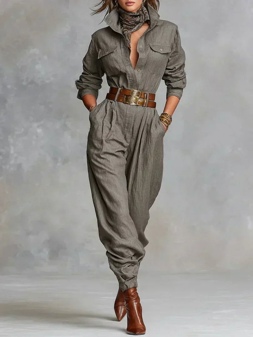 Megan | Linen-Cotton Jumpsuit