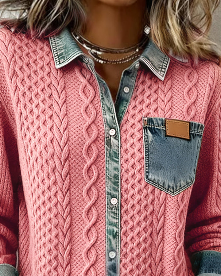 Madison | Denim Patchwork Top