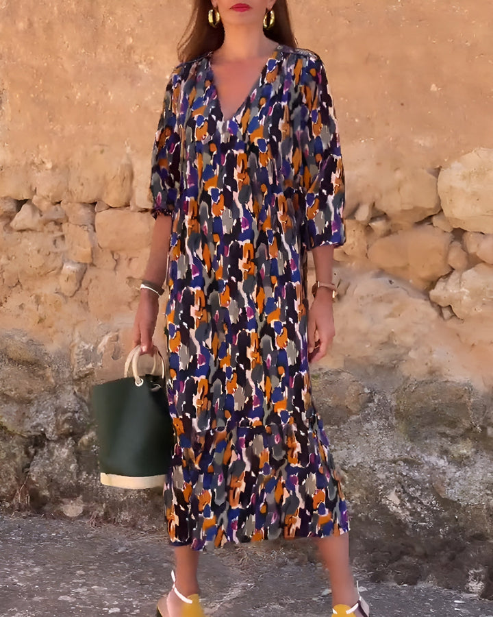 Nathalie | Retro Print Dress