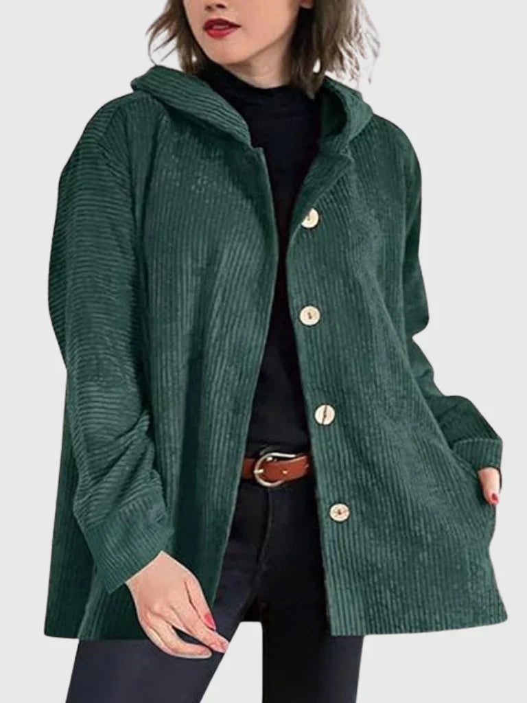 Claudine | Corduroy Hooded Jacket