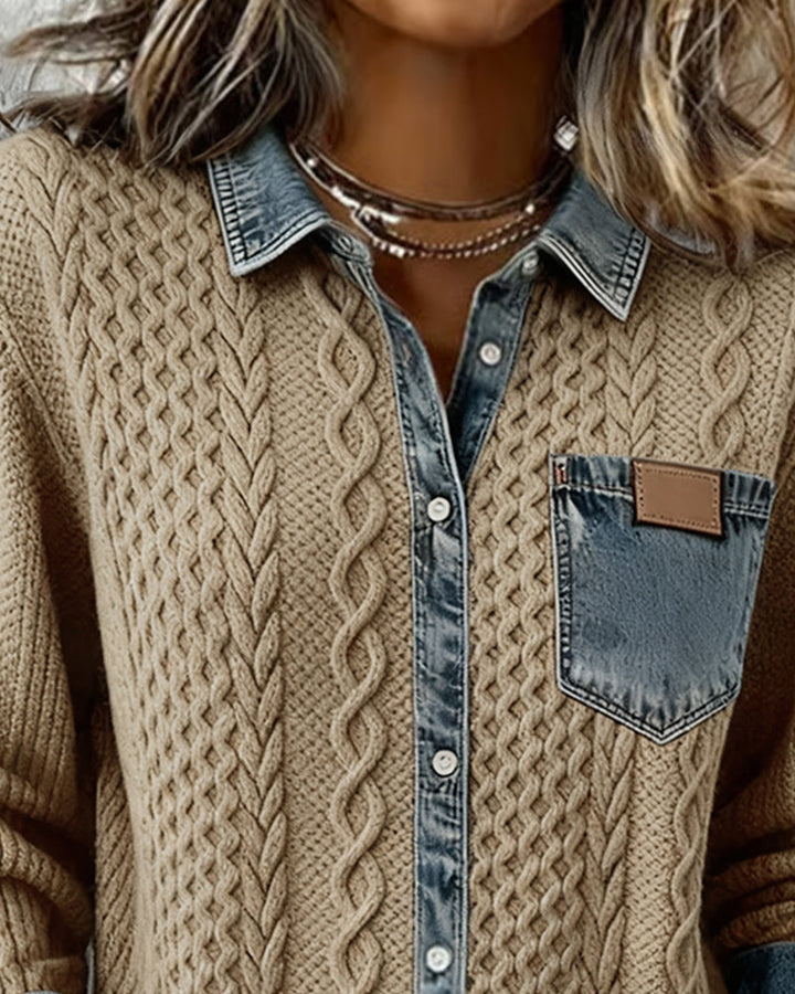 Madison | Denim Patchwork Top
