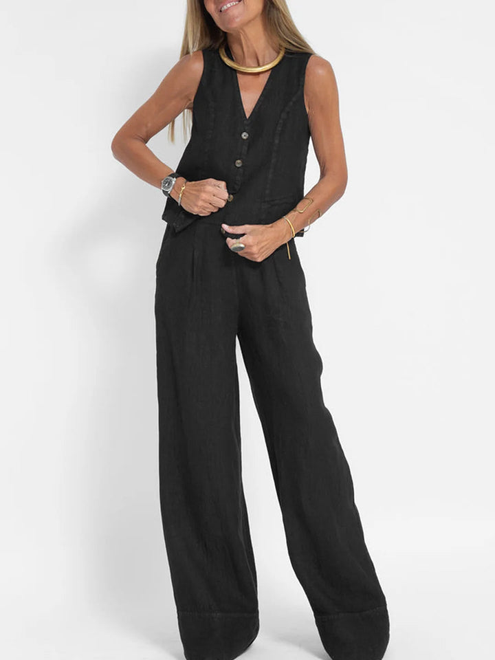 Aira | Vest & Wide Leg Trouser Set