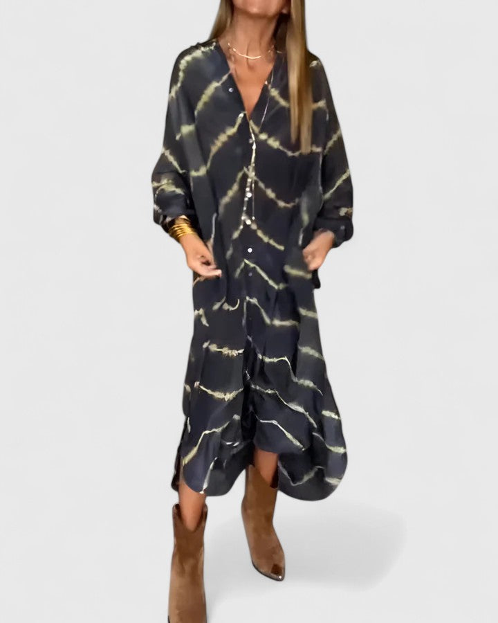 Amelie | Boho Striped Maxi Dress