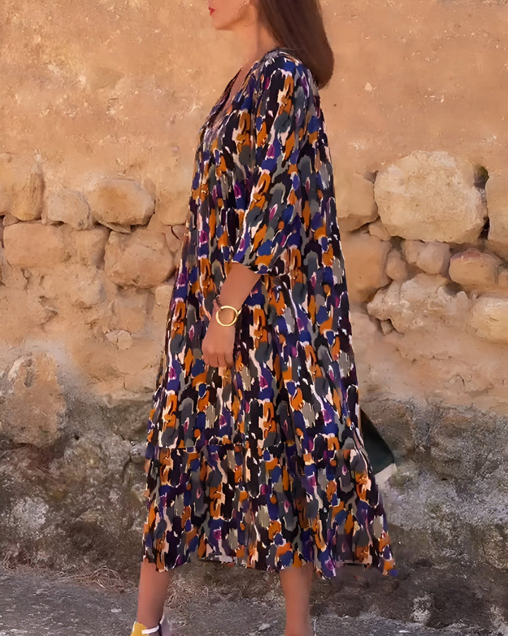 Nathalie | Retro Print Dress
