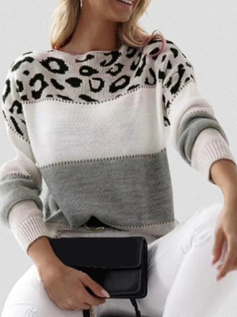 Emma | Leopard Accent Sweater