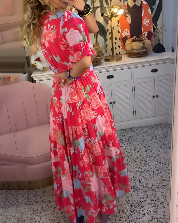 Carine | Floral V-Neck Dress