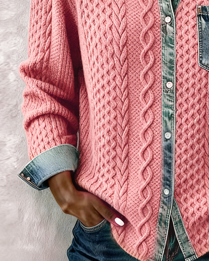 Madison | Denim Patchwork Top