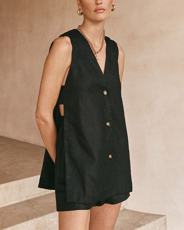 Fiona | Sleeveless Button Set
