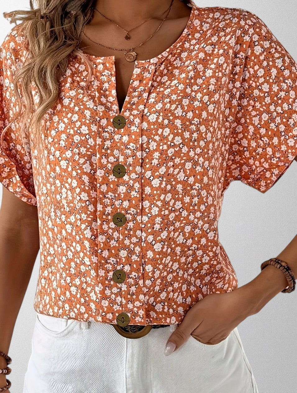 Olivia | Floral Button Blouse