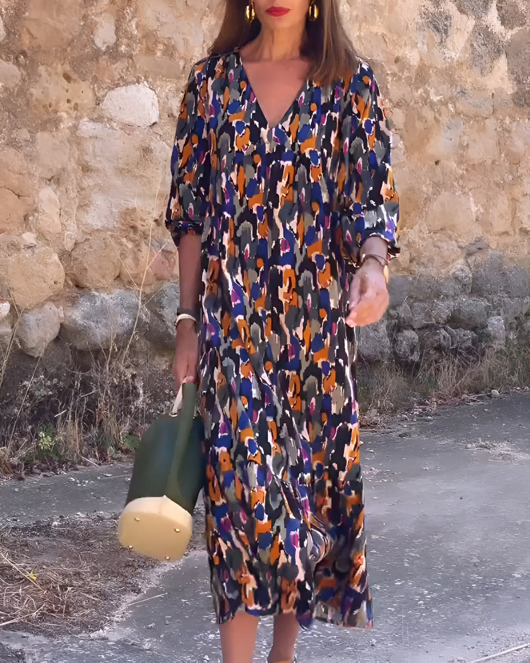 Nathalie | Retro Print Dress