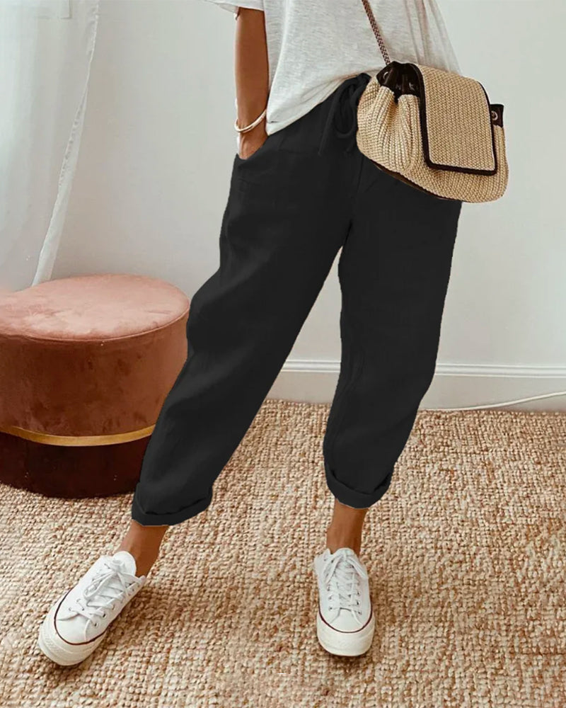 Harper | Drawstring Straight Leg Pants