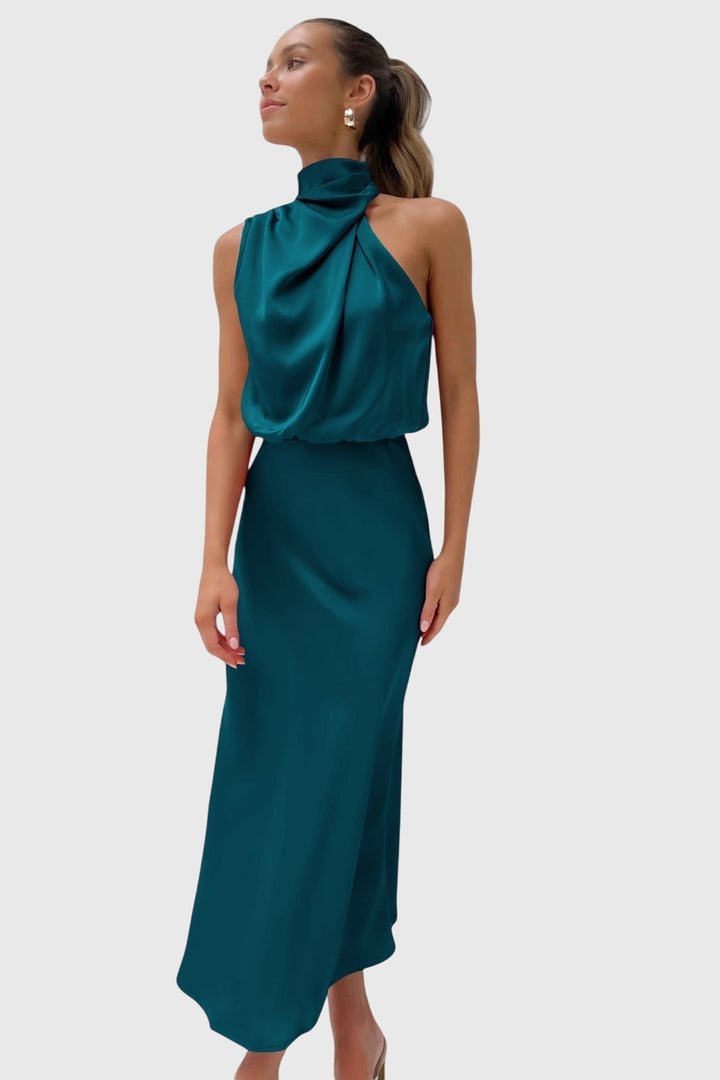 Ava | Satin Halter Dress