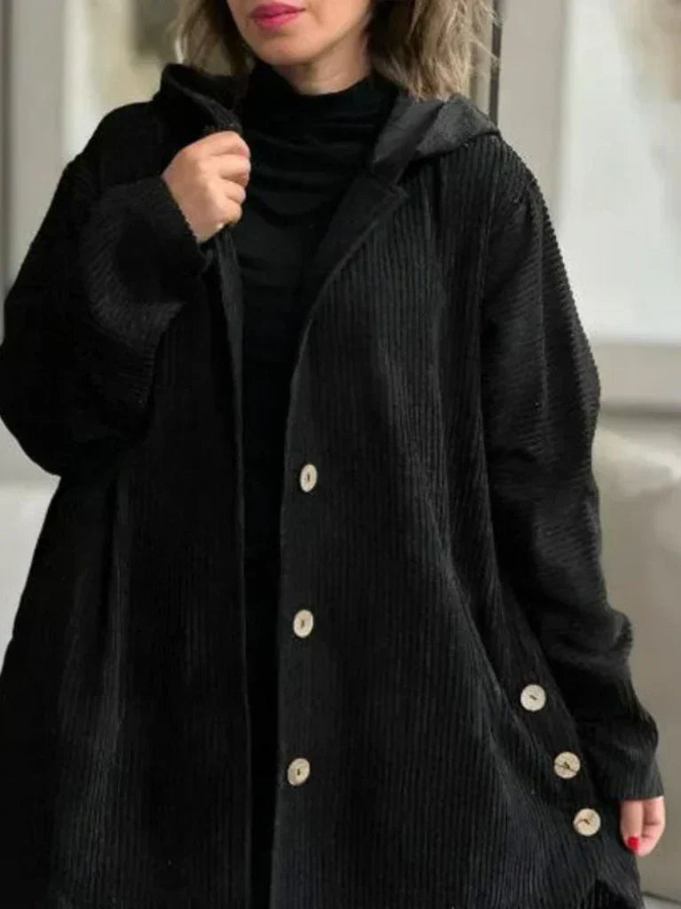 Claudine | Corduroy Hooded Jacket