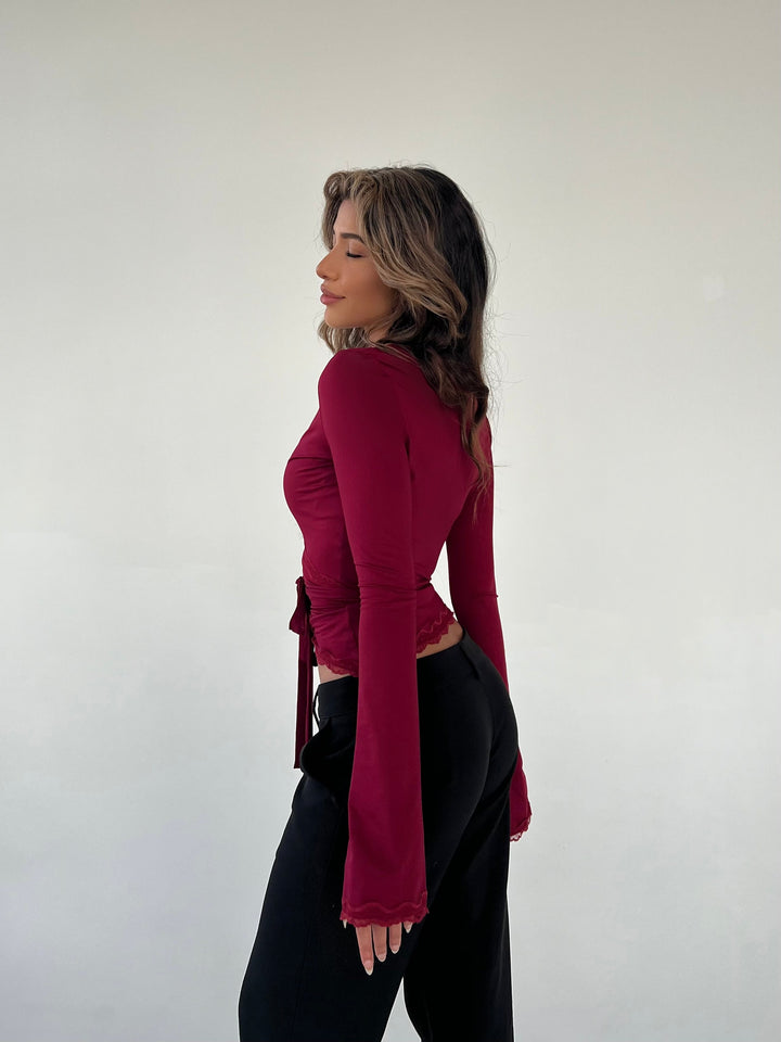 Kate | Lace Wrap Top