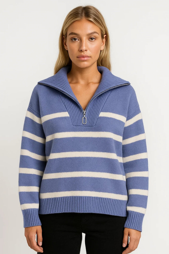 Kairis | Zip Collar Knit Sweater