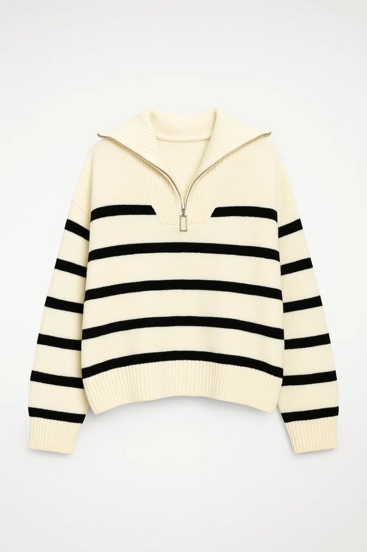 Kairis | Zip Collar Knit Sweater