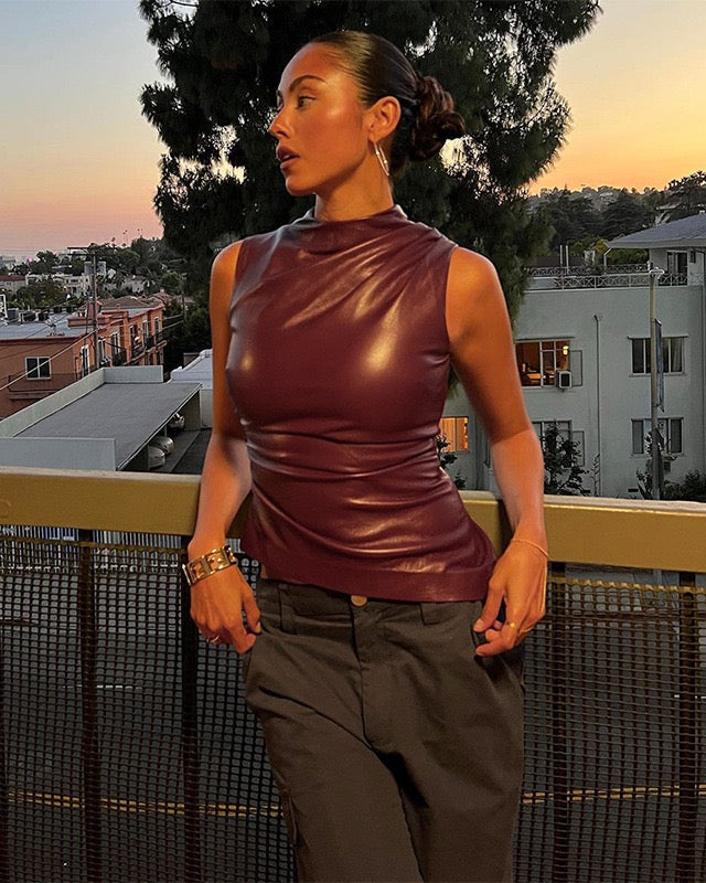 Kate | Leather Look Top