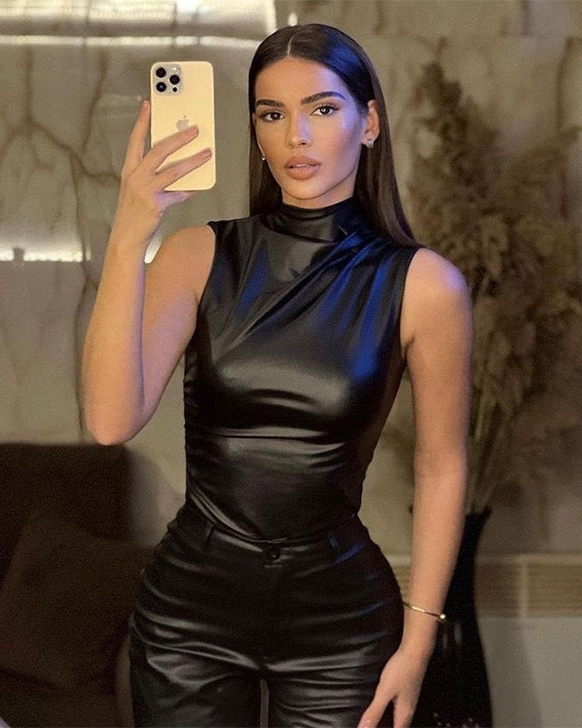 Kate | Leather Look Top