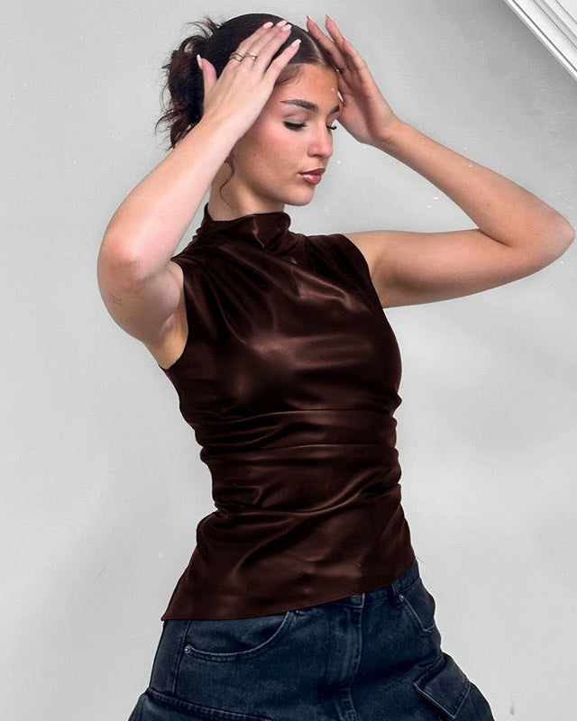 Kate | Leather Look Top