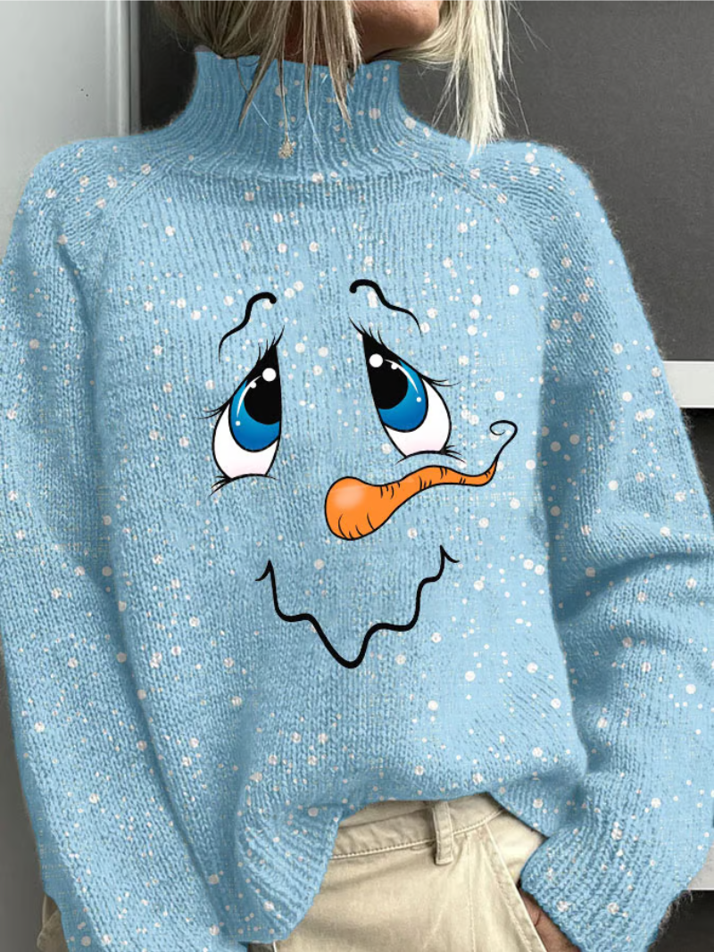 Tessa - Christmas Sweater with Snowman Face