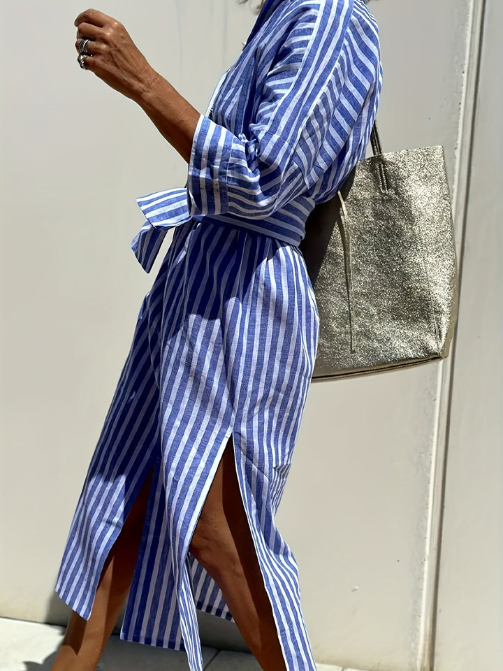 Christine | Striped Belted Dress