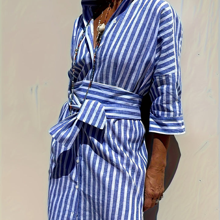 Christine | Striped Belted Dress