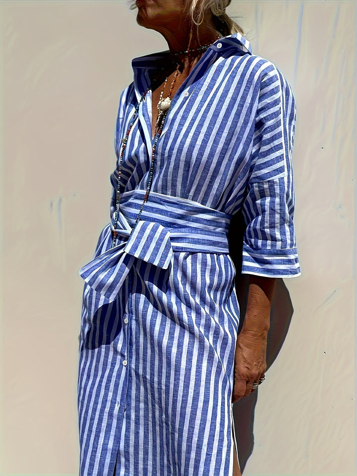 Christine | Striped Belted Dress