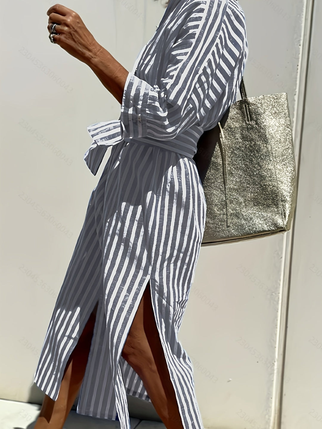 Christine | Striped Belted Dress